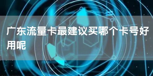 广东流量卡最建议买哪个卡号好用呢