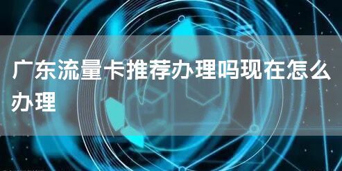 广东流量卡推荐办理吗现在怎么办理