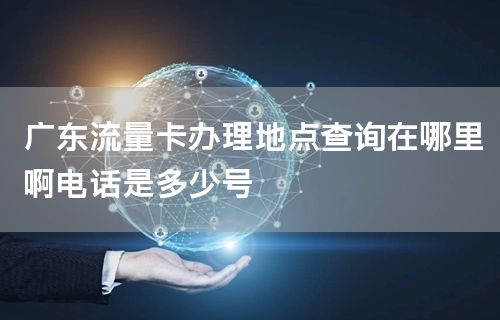 广东流量卡办理地点查询在哪里啊电话是多少号