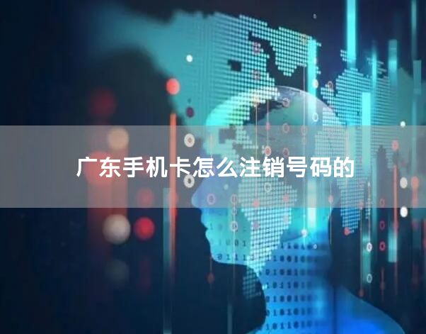广东手机卡怎么注销号码的