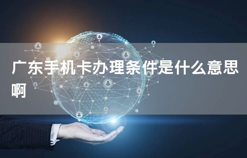 广东手机卡办理条件是什么意思啊