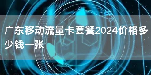 广东移动流量卡套餐2024价格多少钱一张