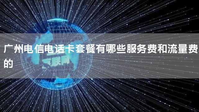 广州电信电话卡套餐有哪些服务费和流量费的