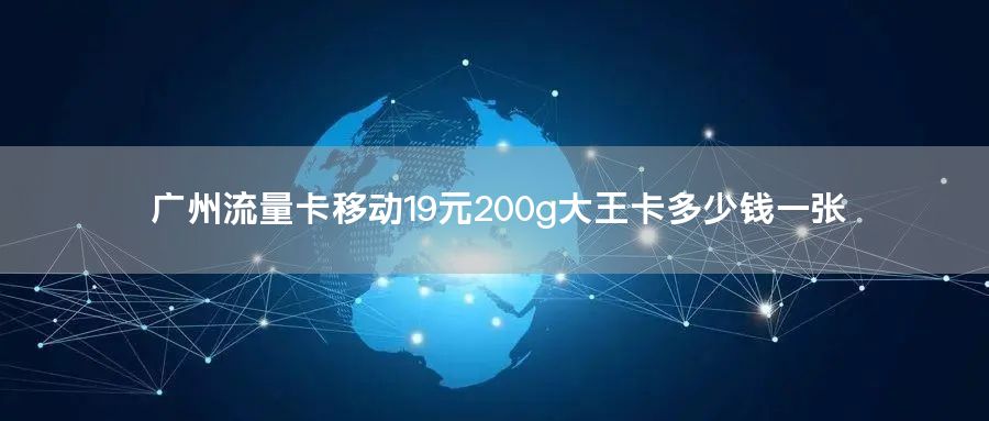 广州流量卡移动19元200g大王卡多少钱一张