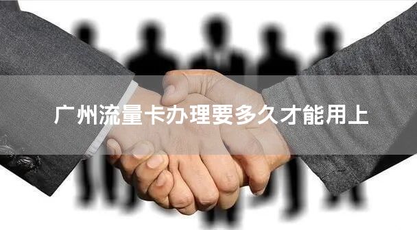 广州流量卡办理要多久才能用上