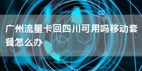 广州流量卡回四川可用吗移动套餐怎么办