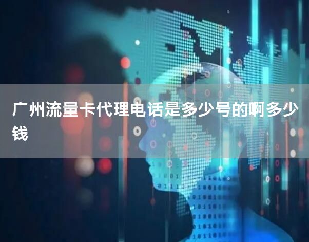 广州流量卡代理电话是多少号的啊多少钱