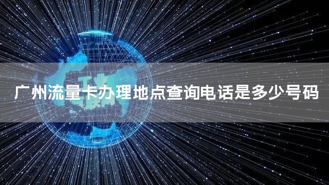 广州流量卡办理地点查询电话是多少号码