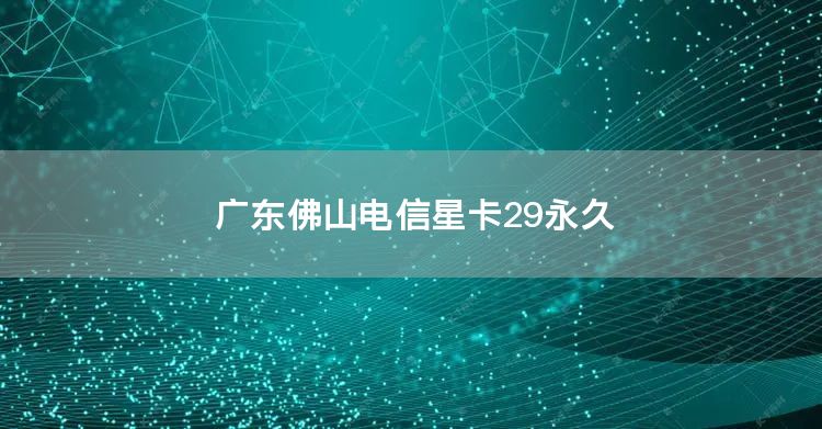 广东佛山电信星卡29永久